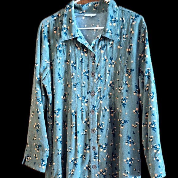 LARGE Vermont Country Store Green Corduroy Dress - Picture 2 of 10